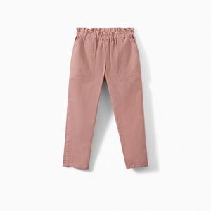 Ss21: GIRLS' PANTS WITH PLEATED WAISTBAND FADED PINK