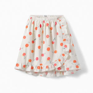 Ss21: Girls' Printed Wrap Skirt poppy red