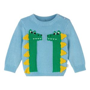12 Months: Organic Cotton Crocodile Jumper Blue