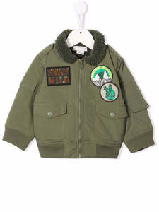 Size 6: Chest patch-detail bomber jacket