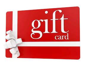 Gift Card: Giftcards  $15, $30, $50, $100