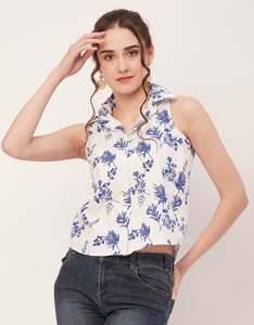 Sleeveless Cotton Shirt