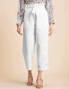 Moomaya: Solid Cotton Trousers, Elastic Waist