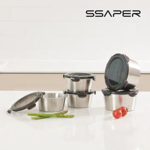 셰퍼 모노락 스텐 원형 밀폐용기 5종 세트(350mlX3+550mlX2) - kmall09.co.nz