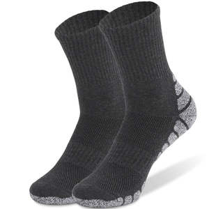 Men: 2Pack Outdoor Sports Therma Thickened Towel Bottom Sock EU43-47 Dark Gray