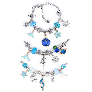63 Pcs DIY Charm Bracelet Making Kit-Blue