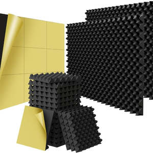 12 Pack Self-Adhesive Acoustic Foam Panels 50×50×4 cm