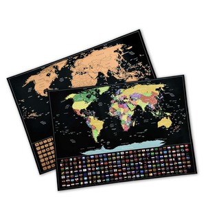 Books Music Movies: Scratch Off Map of The World with Accessories Set