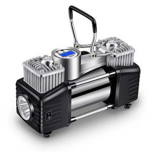 Automotive Moto Marine: 12V Portable Dual-Cylinder Car Air Compressor With Case