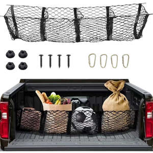 Automotive Moto Marine: 4-Pocket Cargo Net Organizer for Pickup Trucks