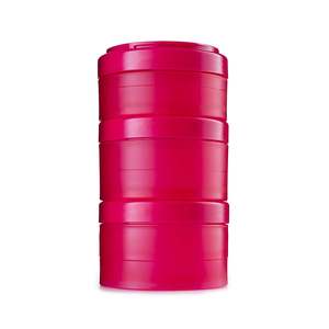 Twist and Lock Protein Pill Supplements Storage-Red
