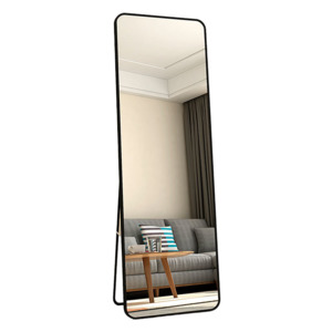 Mirror: Aluminum Alloy Frame Round Corner HD Full Size Body Mirror 160x50 cm