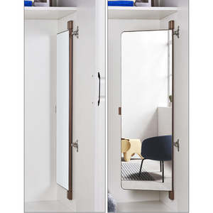 Mirror: Aluminum Alloy Frame Closet Wardrobe Pull Out Mirror-Roseglod