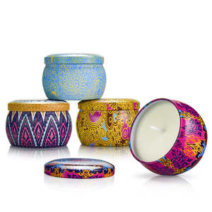 4PCS Stress Relief Scented Candles Pure Soy Wax Tin Candle