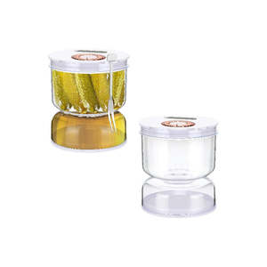 Food Storage Container: Pickle Olive Jar with Strainer Flip