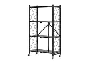 Foldable 4 Tier Kitchen Trolley Shelving Unit with Wheels