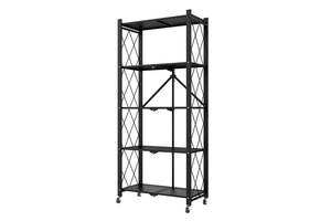 Foldable 5 Tier Kitchen Trolley Shelving Unit with Wheels