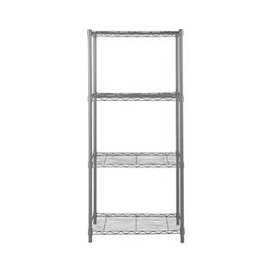 Kitchen Trolley: 4 Shelf Wire Shelving Metal Storage Rack-Gray