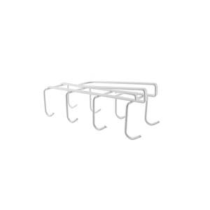 2Pack Under Cabinet 8 Hooks Cup Organizer Rack-White