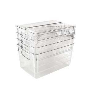 Pantry Organiser: 5Pcs Clear Refrigerator Organizer with Cutout Handles
