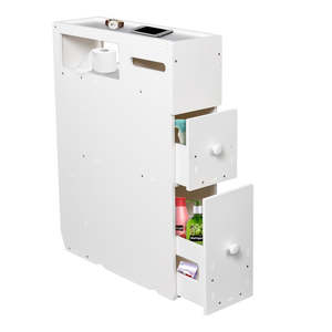 Bathroom Cabinets: Slide-Out Bathroom Toilet Floor Cabinet