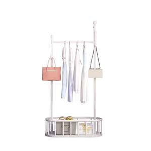 Laundry Baskets Hamper: Clothes Rack On Wheels with Storage Basket-White