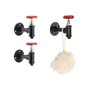 Towel Rack Hook: 3Pcs Industrial Pipe Robe Towel Rack