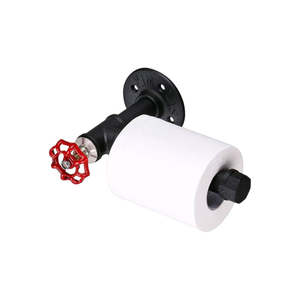 Towel Rack Hook: Wall Mounted Industrial Pipe Vintage Toilet Paper Holder