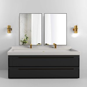 Aluminum Alloy Frame Rectangular HD Wall Mirror 70 x 50 cm Black