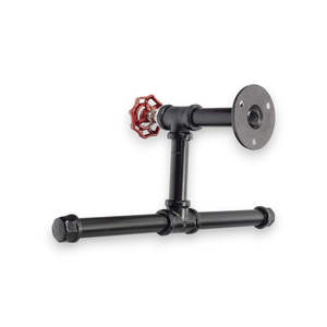 Industrial Pipe Wall Mounted Toilet Paper Holder-2 Rolls