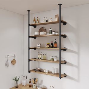 Industrial Iron Pipe DIY Shelf - 5 Tier