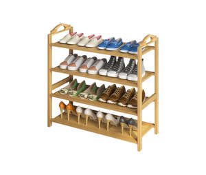 Bedroom Storage: 4-Tier Bamboo Shoe Rack Shoe Storage Organizer