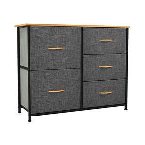 Wardrobe Organiser: 5 Drawers Steel Frame Fabric Storage Tower