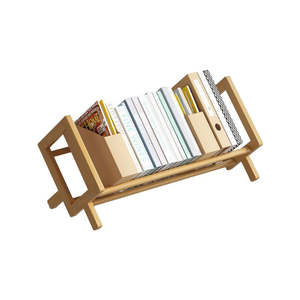 Living Room Storage: Bamboo Desktop Bookshelf Tabletop Organizer