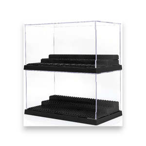 2 Pack Display Case for Minifigures Action Figures Block-Black
