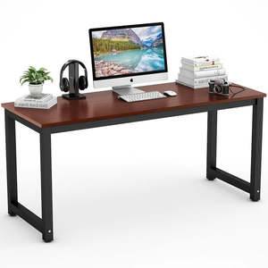 Office Desk: Heavy Duty Home Office Sturdy Computer Desk Brown 120cm