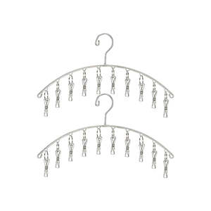 10 Clips Stainless Steel Clothes Hanger 2pack