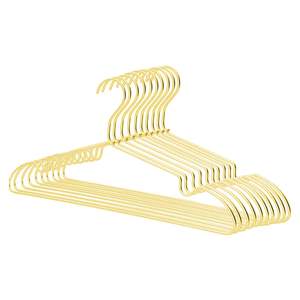 10 Pack Heavy Duty Aluminum Alloy Coat Hangers-Gold