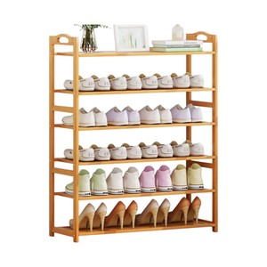 Shoe Organiser 1: 6-Tier Bamboo Shoe Rack Shoe Storage Organizer