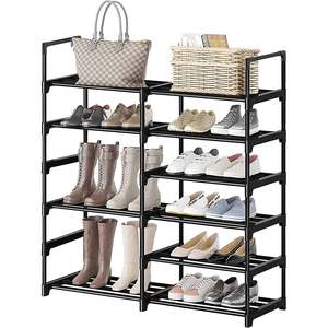 Shoe Organiser 1: 6+6 Tiers Tall Shoe Rack Storage Shelf