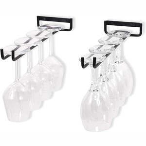 Book Wine Organiser 1: Wall Mounted Wine Glass Rack 4 Pack