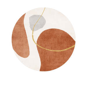 Modern Abstract Non-Shedding Area Round Rug Autumn-120cm