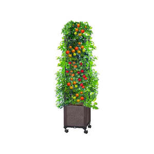 Outdoor Planters Pots: Tomato Planter Boxes with Wheels Raised Garden Bed