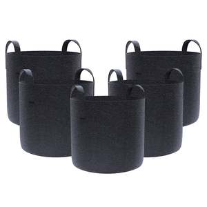 Outdoor Planters Pots: 3 Pack Garden Plant Fabric Grow Bags 11L