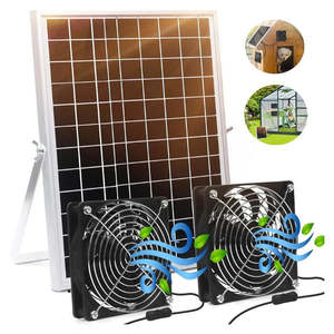 Garden Tools: 15W Solar Powered Dual Fan Kit