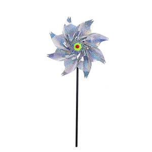 Garden Tools: 10 Pack Reflective Pinwheels with Stakes