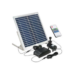 Garden Tools: 15W Battery Backup Solar Water Pump Kit with Remote Control