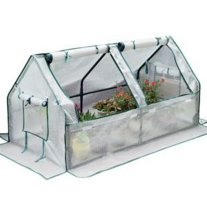 Mini Garden Plant Flower Greenhouse with Roll Up Curtains Door 120cm