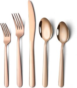 Kitchen Utensil: 20 Pcs Stainless Steel Flatware Set Tableware Set-Rose Glod