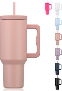 Kitchen Accessories: 1200ML Tumbler with Handle Fit Car Cup Holders - Pink
